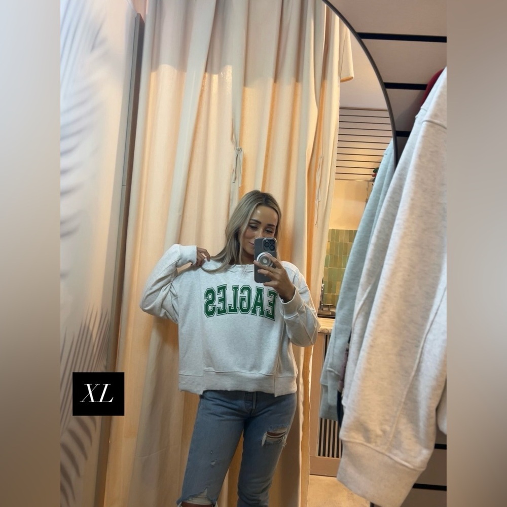Eagles Boxy Cropped Crewneck Sweatshirt - Picture 13 of 14